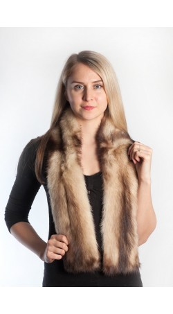 Polecat fur scarf - cream